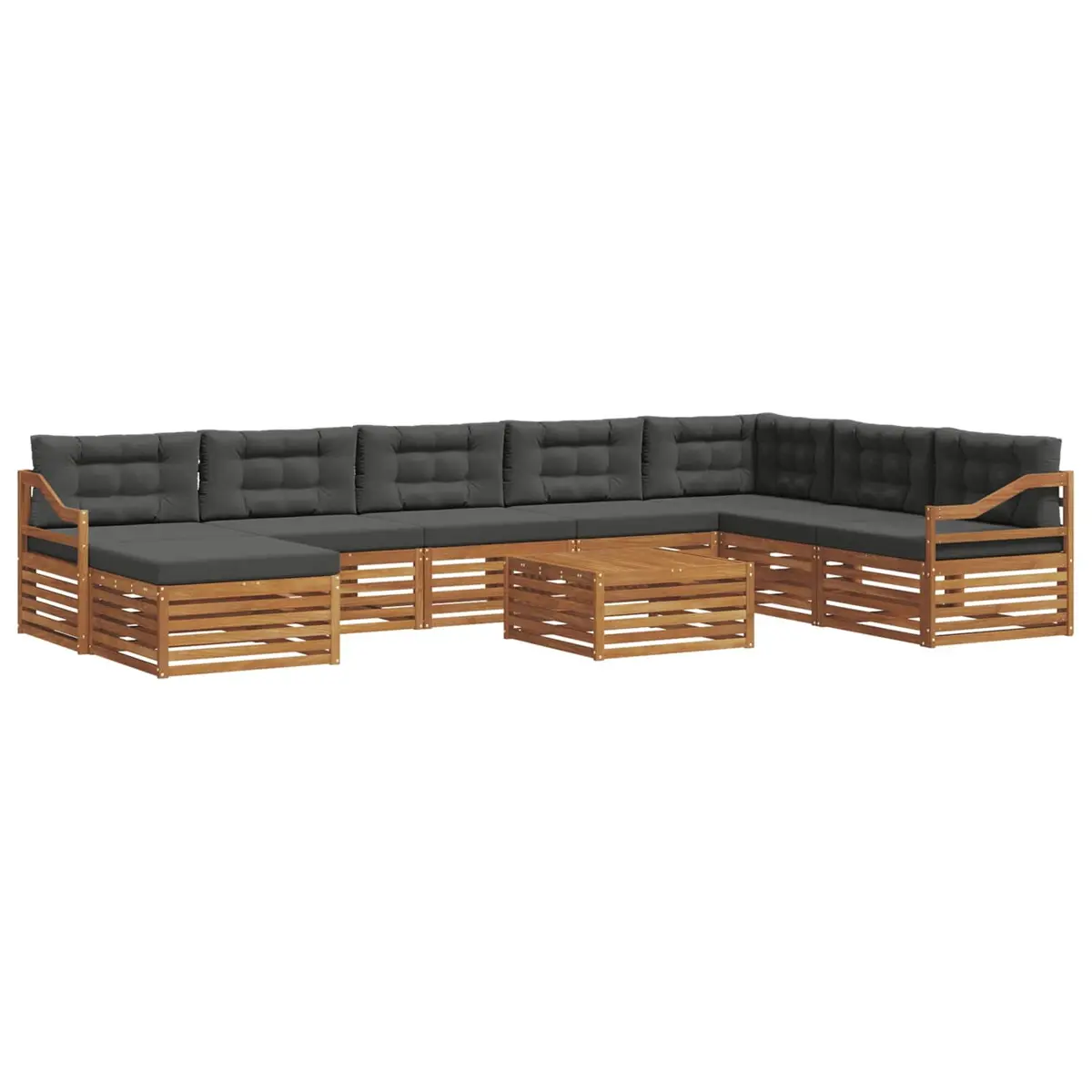 Outdoor Sectional Sofa Set 9 Pieces Anthracite
