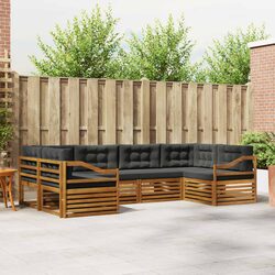 6-Piece Modular Outdoor Sofa Set in Natural Anthracite
