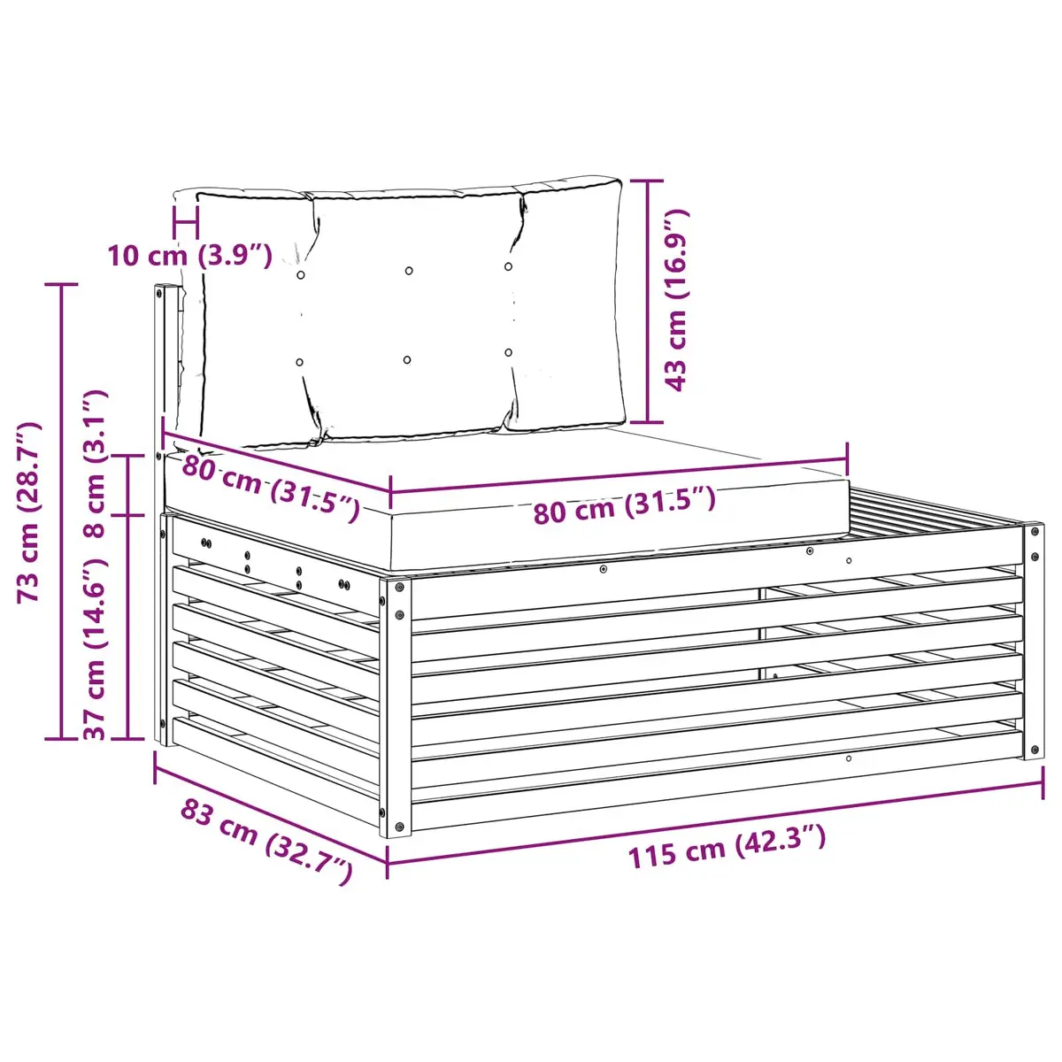Modular Outdoor Sectional Sofa Set for Patio & Garden