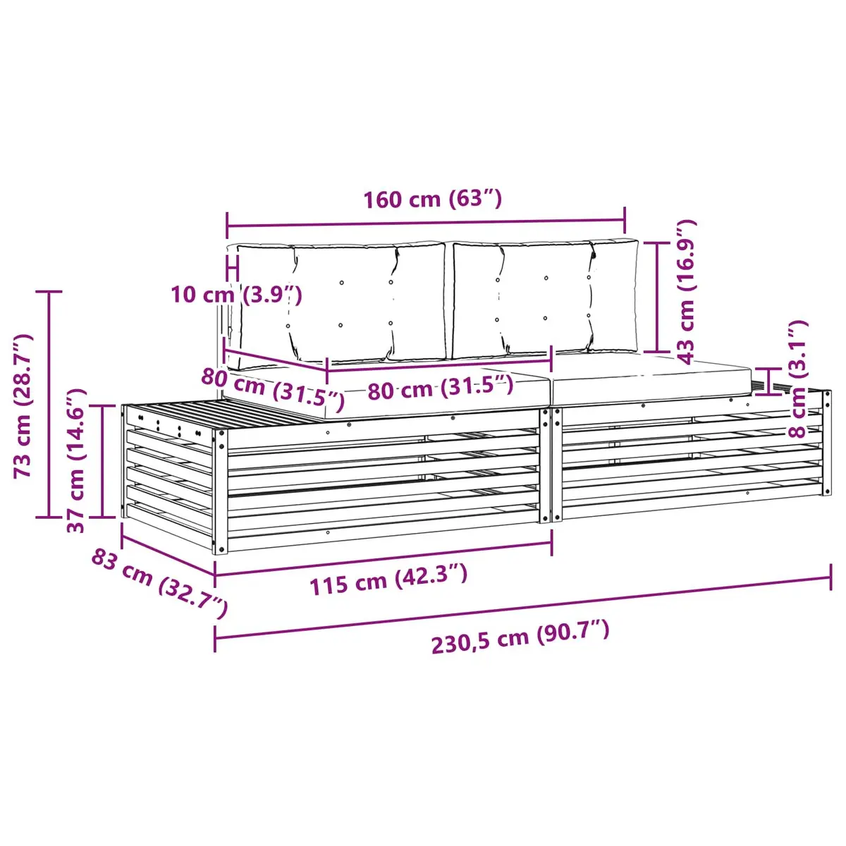 Modular Outdoor Sectional Sofa Set for Patio & Garden