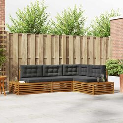 Outdoor Sectional Sofa Set 4 Piece with Cushions Backyard Patio Seating