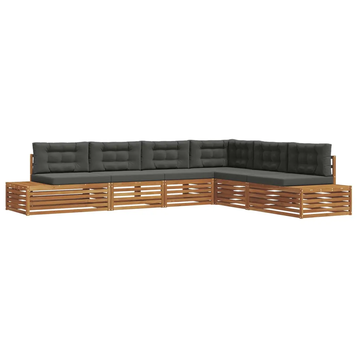 6-Piece Outdoor Sectional Sofa Set in Brown