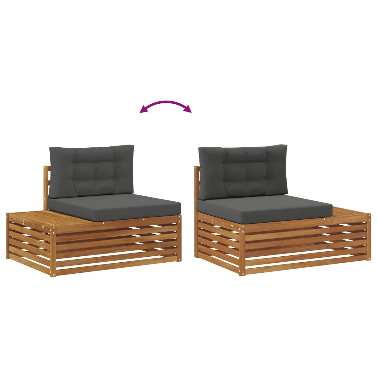6-Piece Outdoor Sectional Sofa Set in Brown