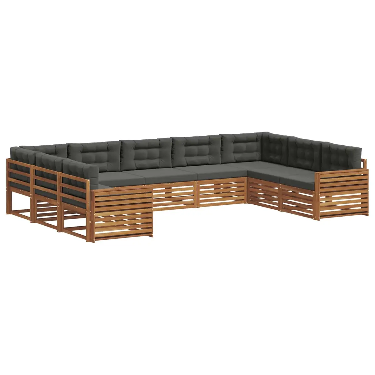 Modular Outdoor Sofa Set 9 pcs in Natural Anthracite