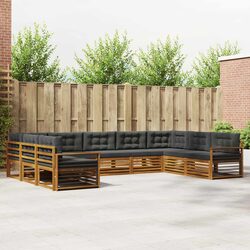 9-Piece Modular Outdoor Sofa Set in Natural Anthracite