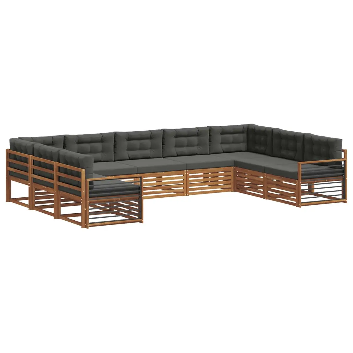 9-Piece Modular Outdoor Sofa Set in Natural Anthracite
