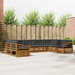Sturdy 9-Piece Outdoor Sofa Set in Natural Acacia Wood