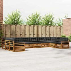 7 Piece Acacia Wood Outdoor Sofa Set in Natural Anthracite