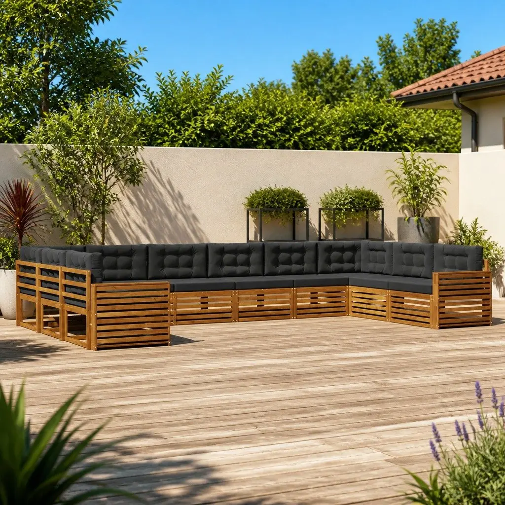 6-Piece Outdoor Sofa Set in Natural Anthracite