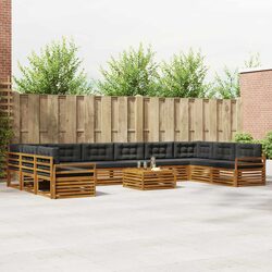 Solid Acacia Wood Outdoor Sofa Set 11 pcs