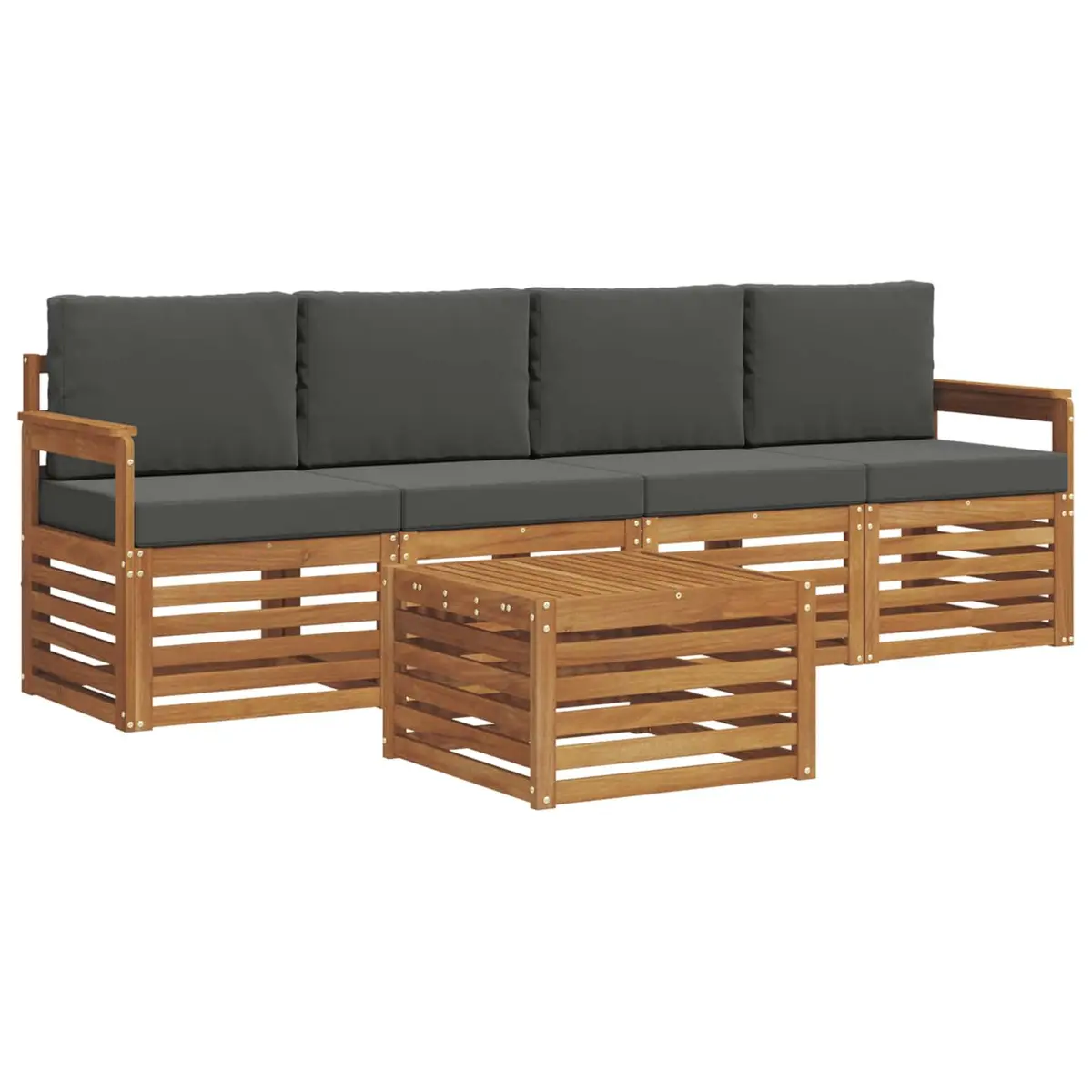 5-Piece Garden Sofa Set with Solid Acacia Wood