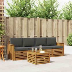5-Piece Outdoor Sofa Set in Natural Anthracite