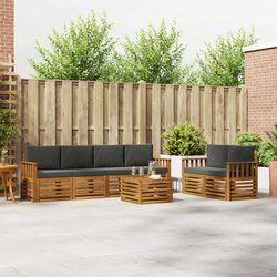 7-Piece Outdoor Sofa Set in Natural Anthracite