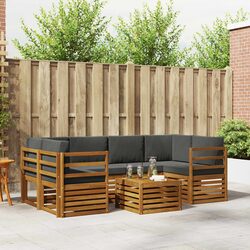 7-Piece Outdoor Sofa Set in Natural Anthracite Acacia
