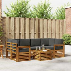 7-Piece Outdoor Sofa Set with Solid Acacia Wood