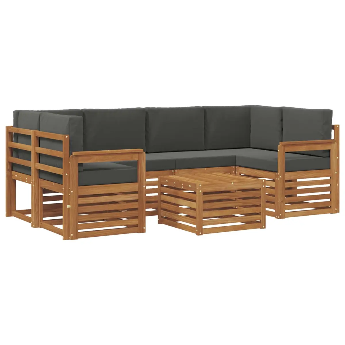 7-Piece Outdoor Sofa Set with Solid Acacia Wood