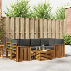 Durable 7-Piece Outdoor Sofa Set in Natural Anthracite