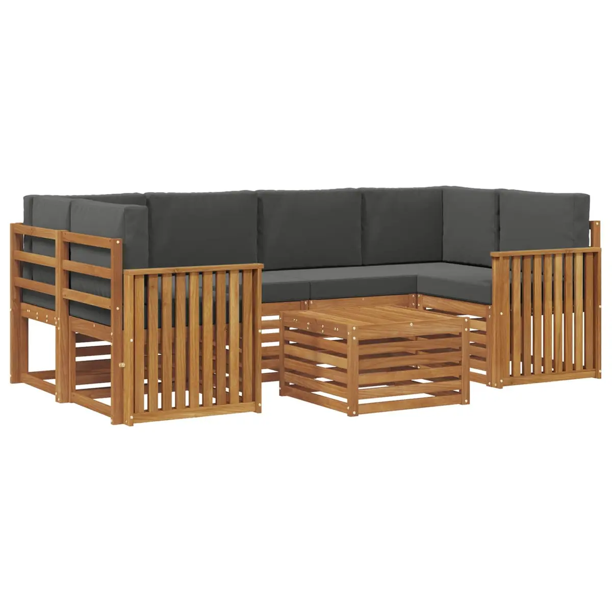 7-Piece Outdoor Sofa Set in Natural Anthracite