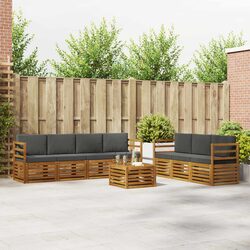 Stylish 8-Piece Modular Outdoor Sofa Set in Acacia Wood