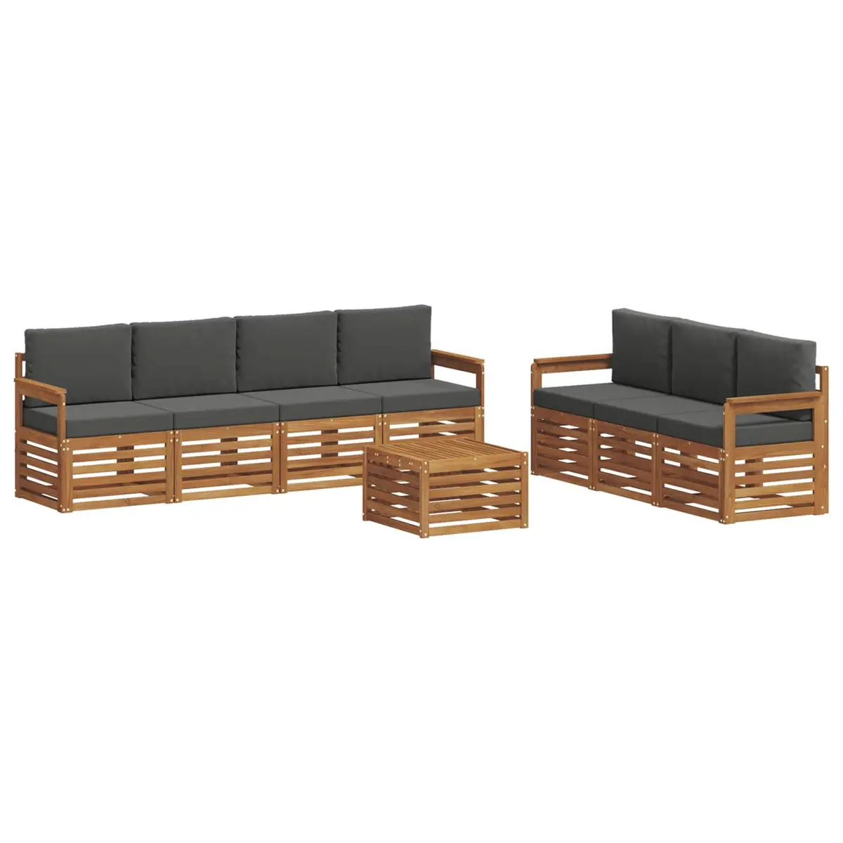 8-Piece Outdoor Sofa Set in Natural Wood