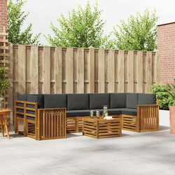 8-Piece Outdoor Sofa Set with Solid Acacia Wood