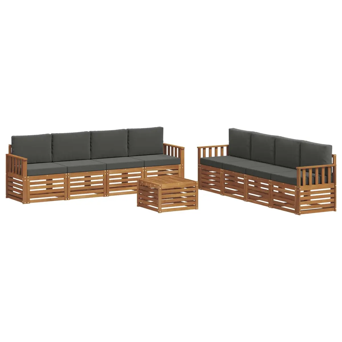 9-Piece Outdoor Sofa Set in Solid Acacia Wood