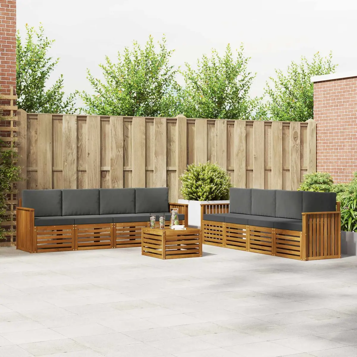 9-Piece Modular Lounge Set for Outdoor Relaxation