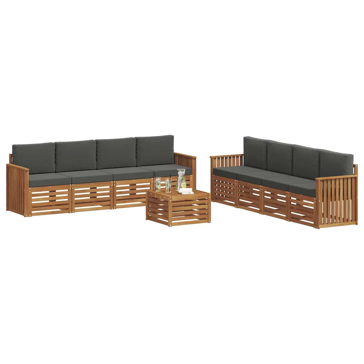 9-Piece Modular Lounge Set for Outdoor Relaxation