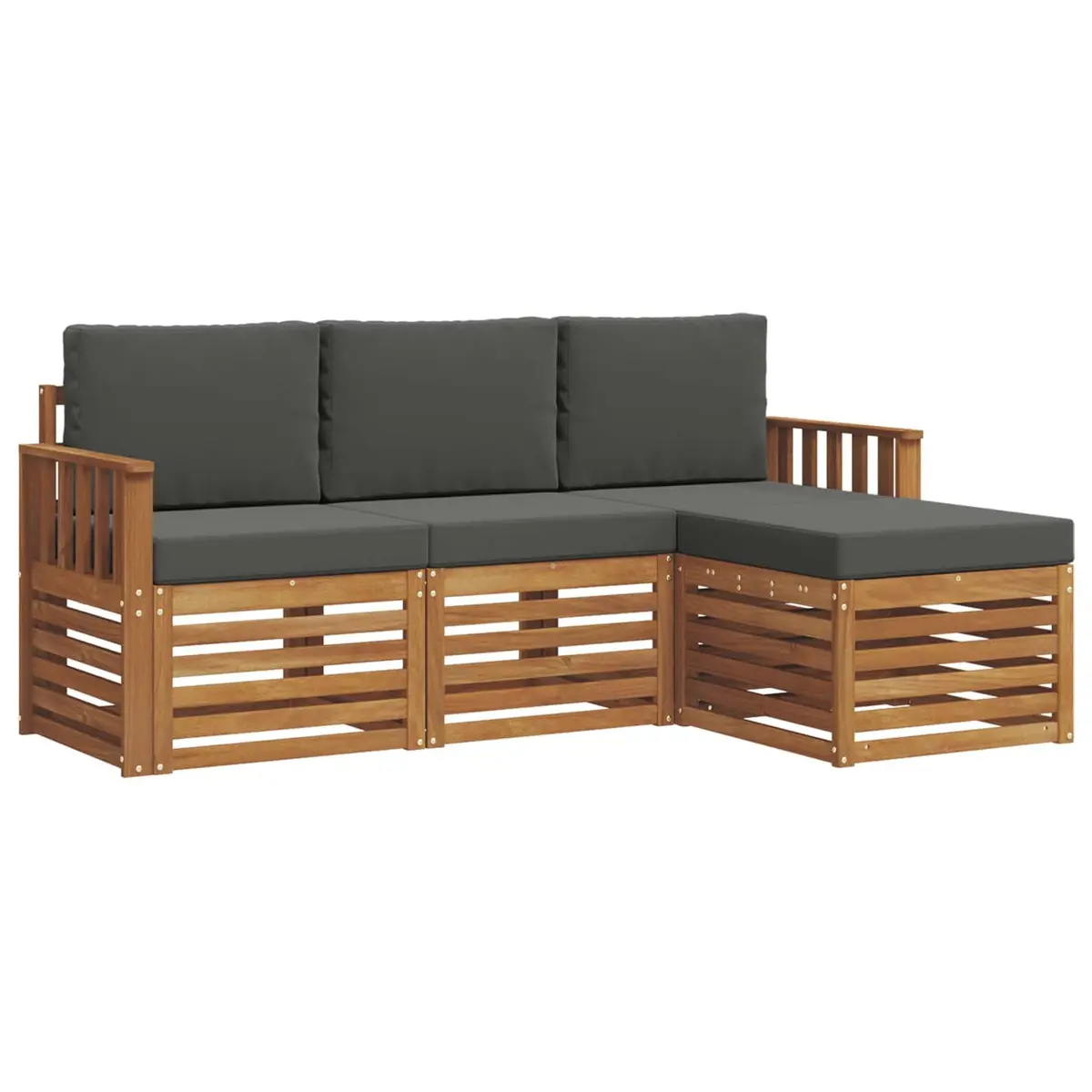 Natural Anthracite Outdoor Sofa Set with 4 Pieces