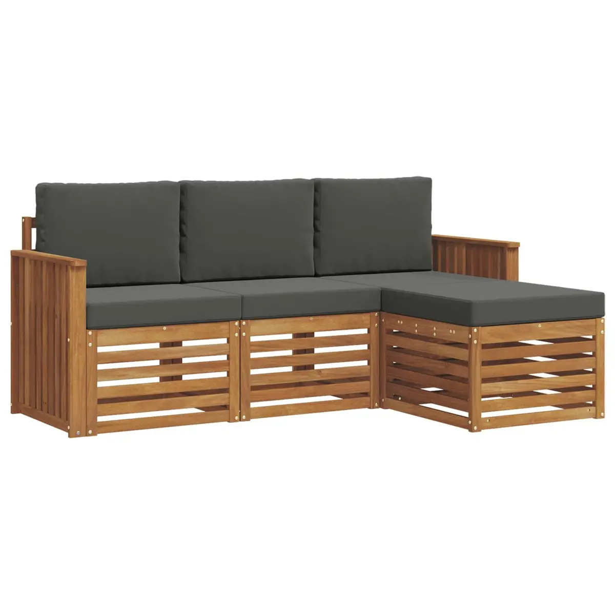4-Piece Outdoor Sofa Set in Natural Anthracite