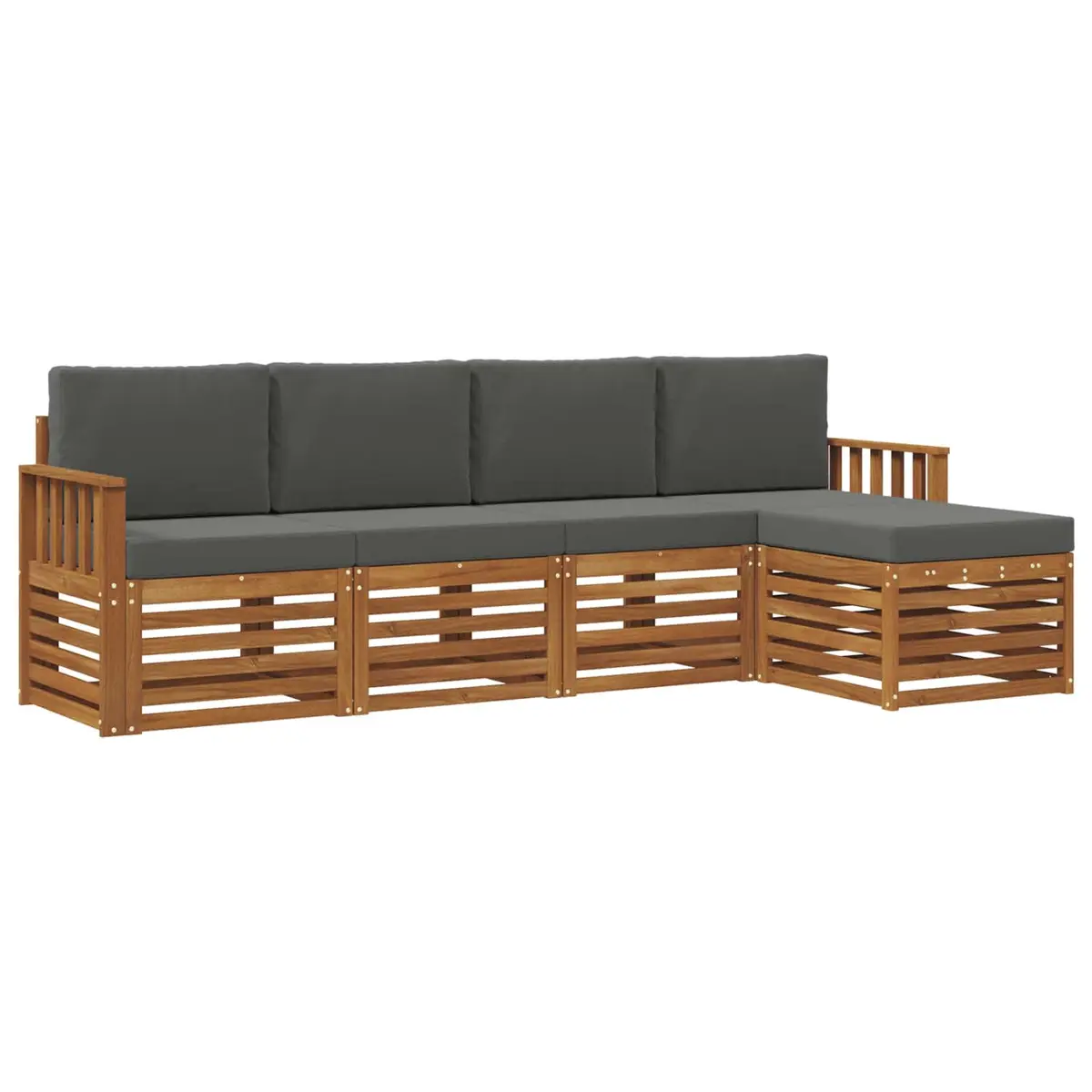 Outdoor Sofa Set Sectional Patio Furniture 5 Piece Modular Natural Anthracite