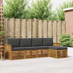 Premium 5 pcs Outdoor Sectional Sofa Set in Natural Anthracite