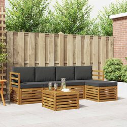Stylish 6 Piece Outdoor Sofa Set with Cushions