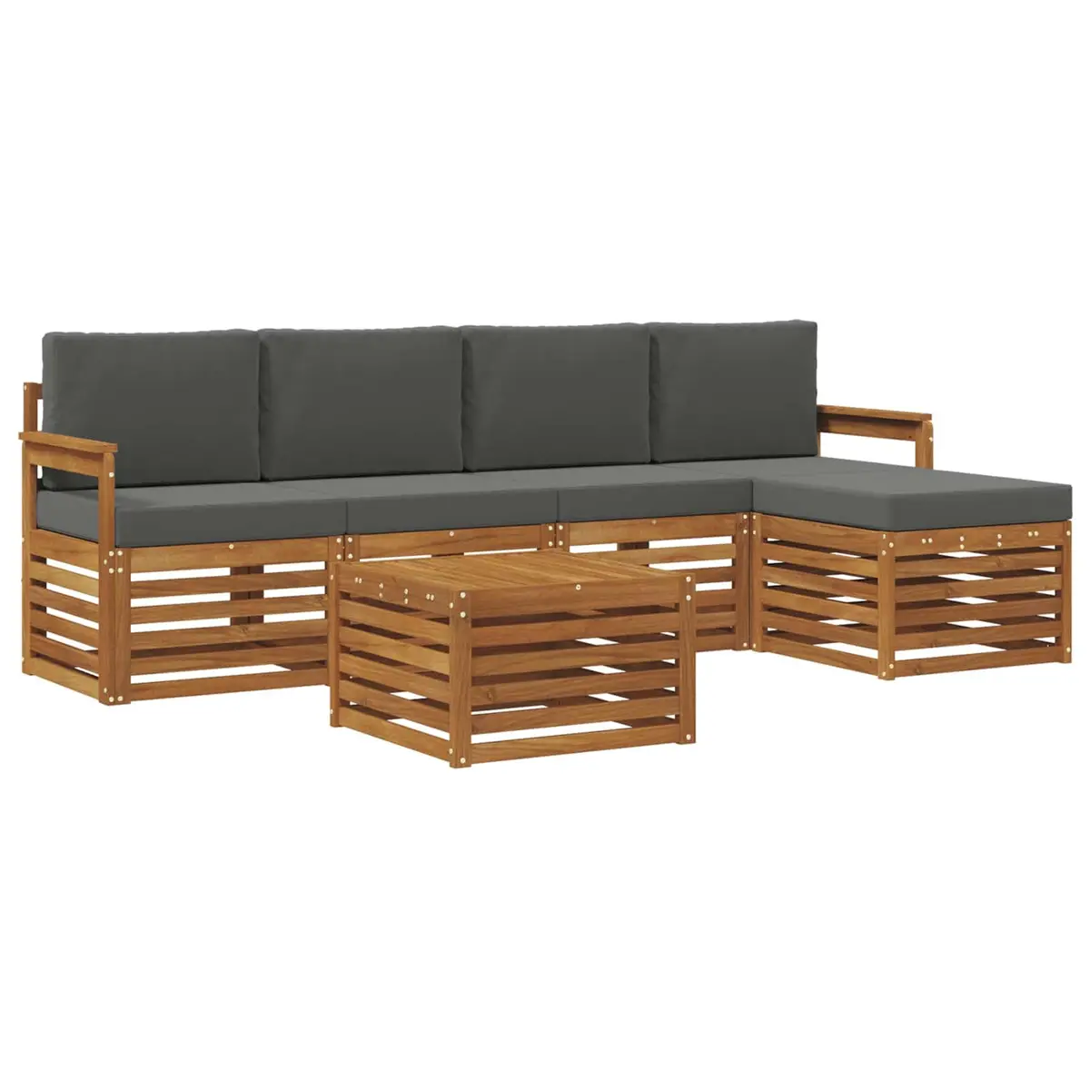 6-Piece Modular Outdoor Sofa Set with Cushions