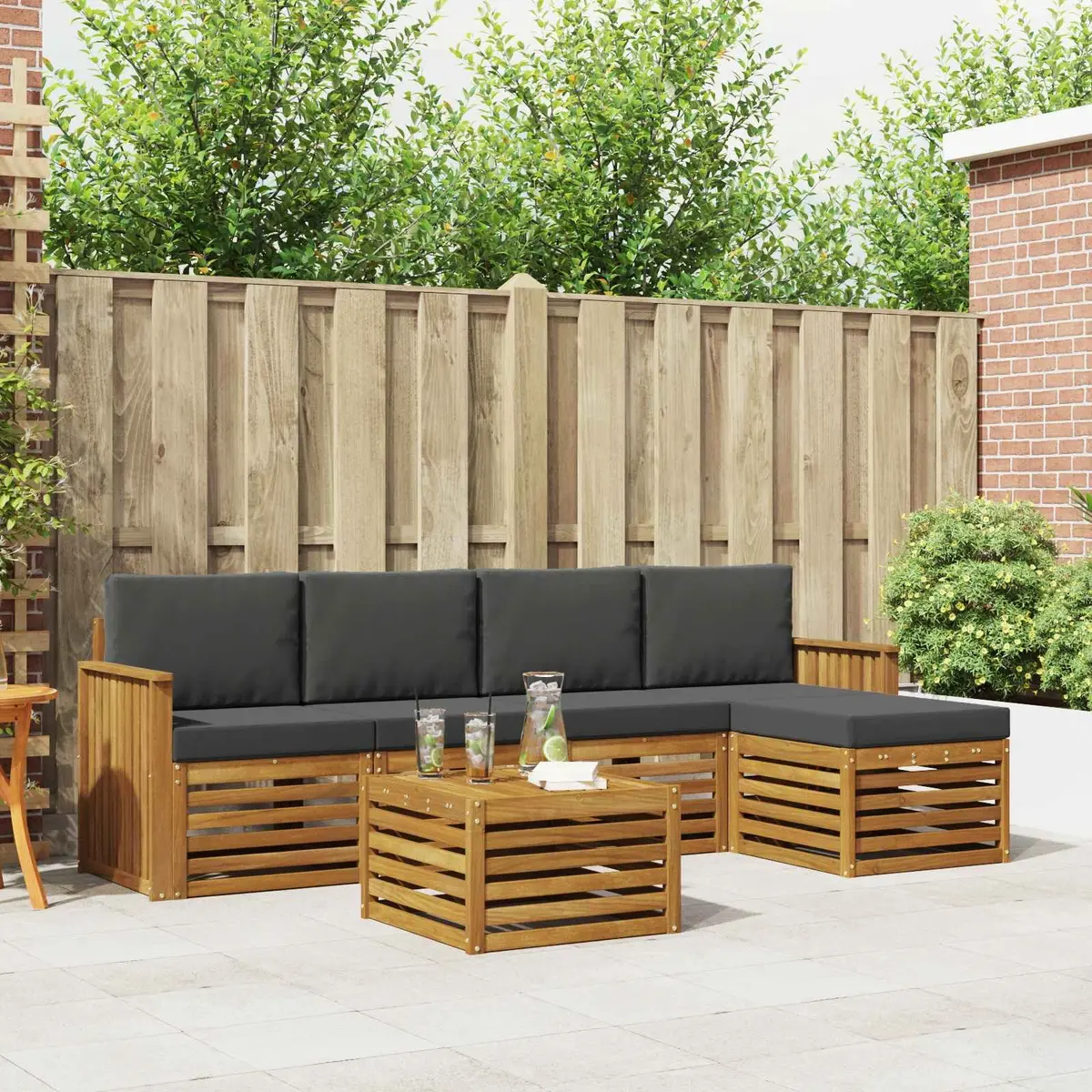6-Piece Outdoor Sofa Set with Cushions