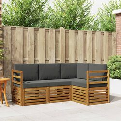4-Piece Outdoor Sofa Set in Natural Anthracite Acacia
