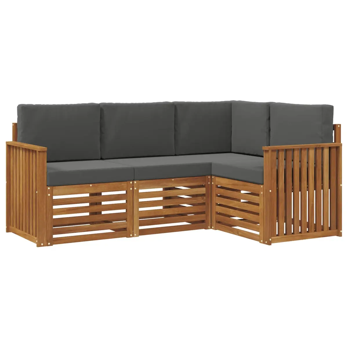 4-Piece Outdoor Sofa Set in Natural Anthracite Acacia