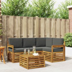 5-Piece Modular Outdoor Sofa Set with Acacia Wood