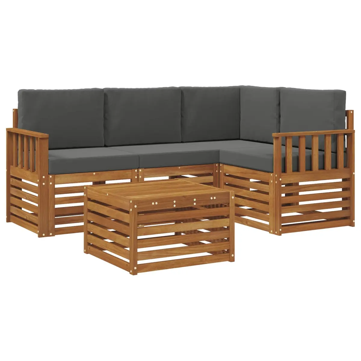 5-Piece Modular Outdoor Sectional Sofa Set in Natural