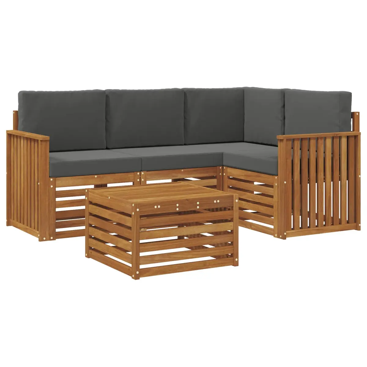 5-Piece Modular Outdoor Sectional Sofa Set with Cushions
