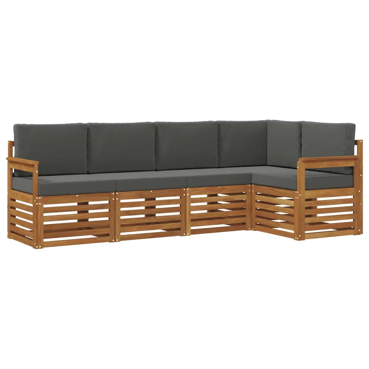 5-Piece Outdoor Sectional Sofa Set in Anthracite