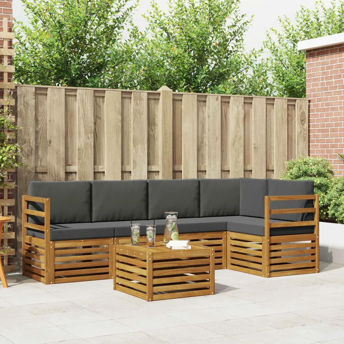 6-Piece Modular Sectional Sofa Set for Outdoors