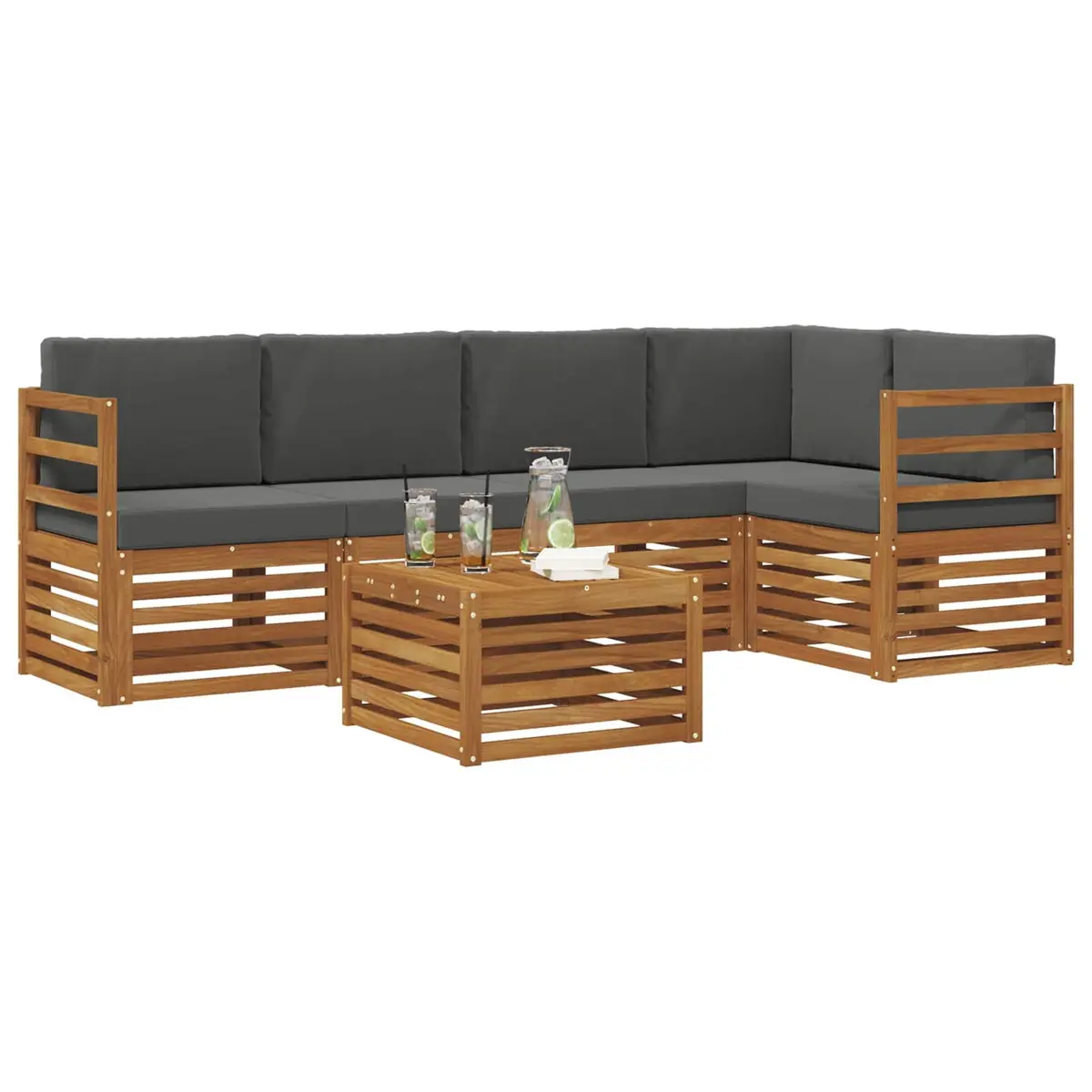 6-Piece Modular Sectional Sofa Set for Outdoors