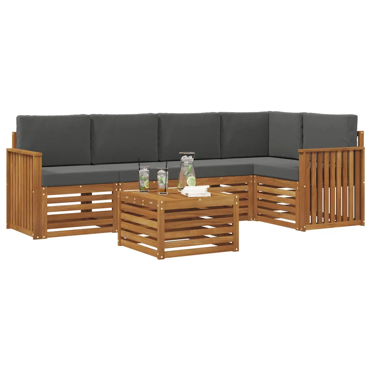 Modular Sectional Sofa Set 6pc for Outdoor Relaxation