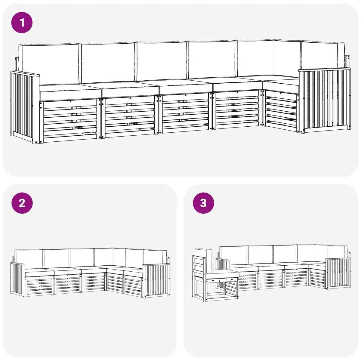 6-Piece Sectional Sofa Set for Outdoor Spaces
