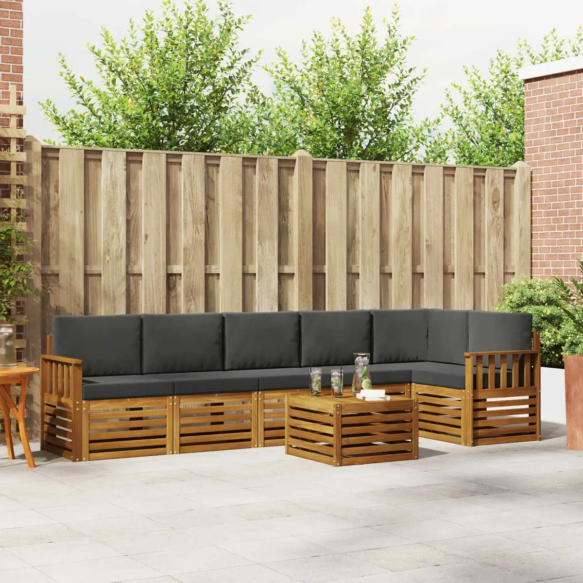 7 Piece Outdoor Sectional Sofa Set for Patios