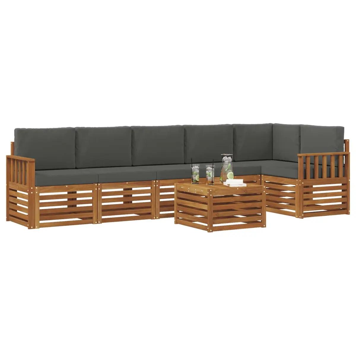 7 Piece Outdoor Sectional Sofa Set for Patios