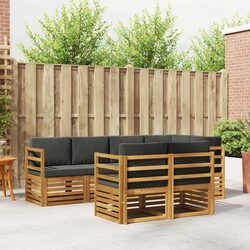 Premium 7-Piece Outdoor Sectional Sofa Set in Natural Anthracite