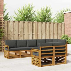 8-Piece Modular Garden Sofa Set in Natural Acacia