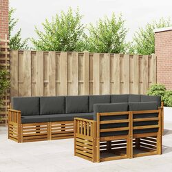 Stylish 8-Piece Outdoor Sofa Set in Natural Anthracite